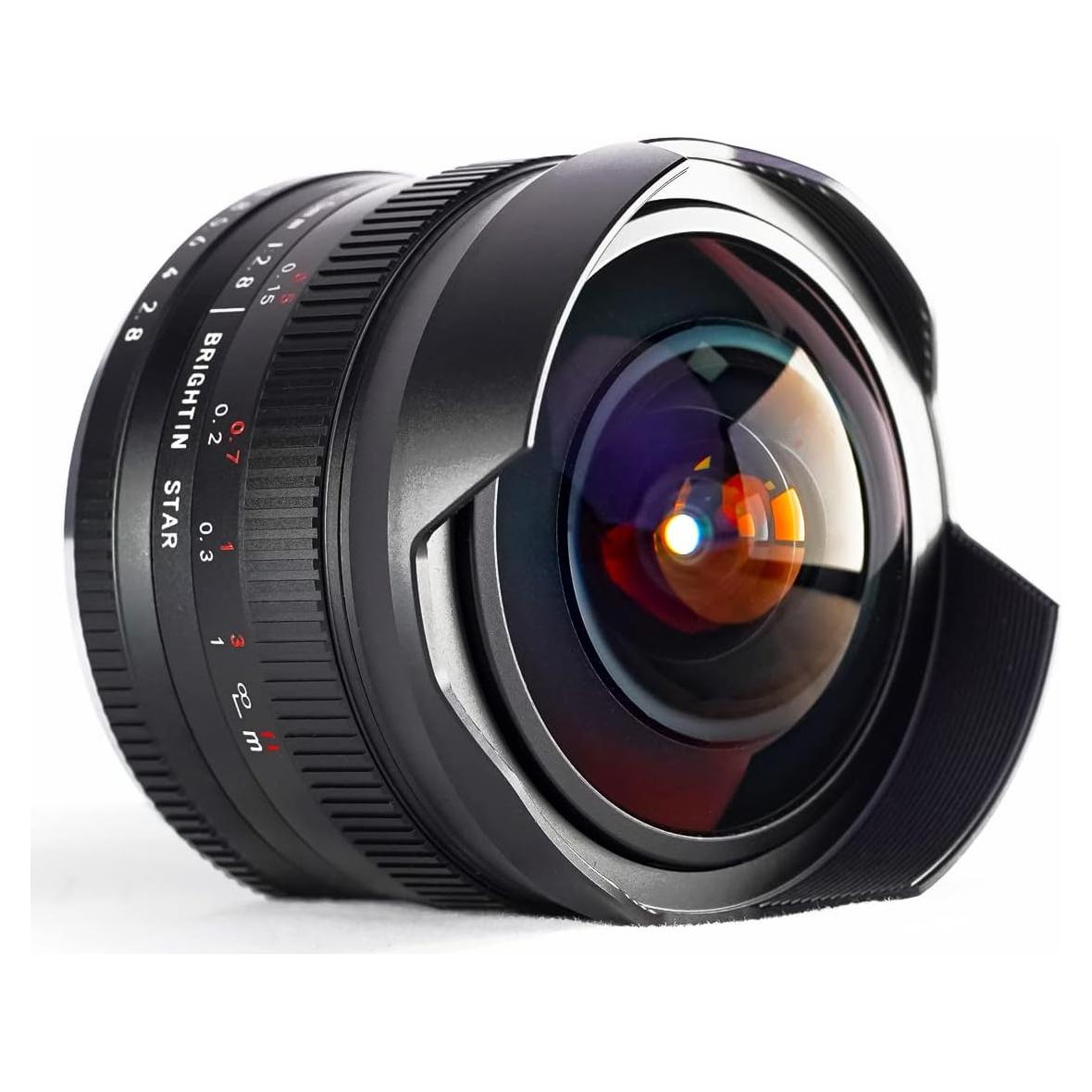 Brightin Star 7.5mm F2.8 III Ultra Wide Angle Fisheye Lens for Fujifilm Fuji XF-Mount Mirrorless Cameras, Manual Focus Prime APS-C Lens Fit for XT5, XT4, XT30, XPRO3/1, XT200, XS10, XA7, XE4, XH1