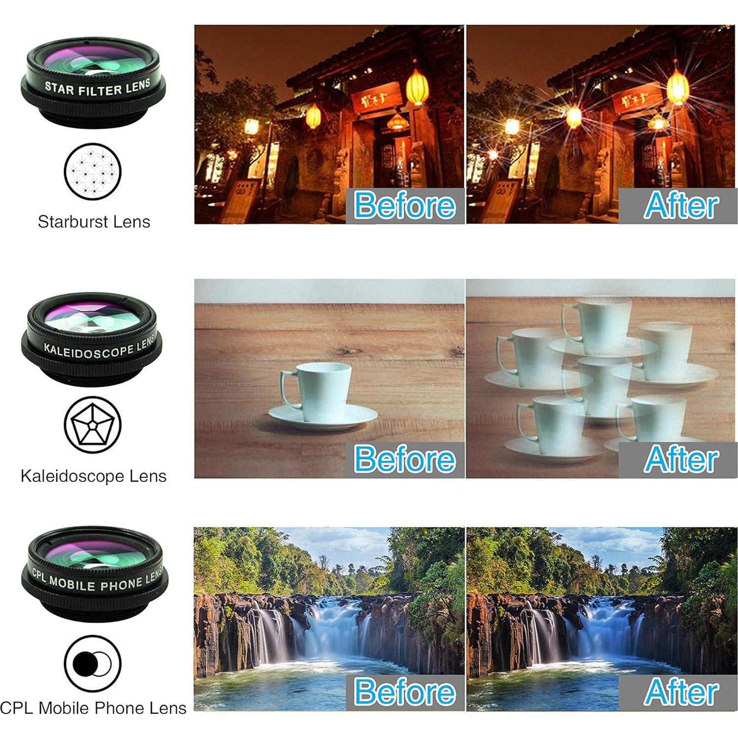 Kit de Lentes para Cámara de Teléfono Móvil Bostionye 11 en 1