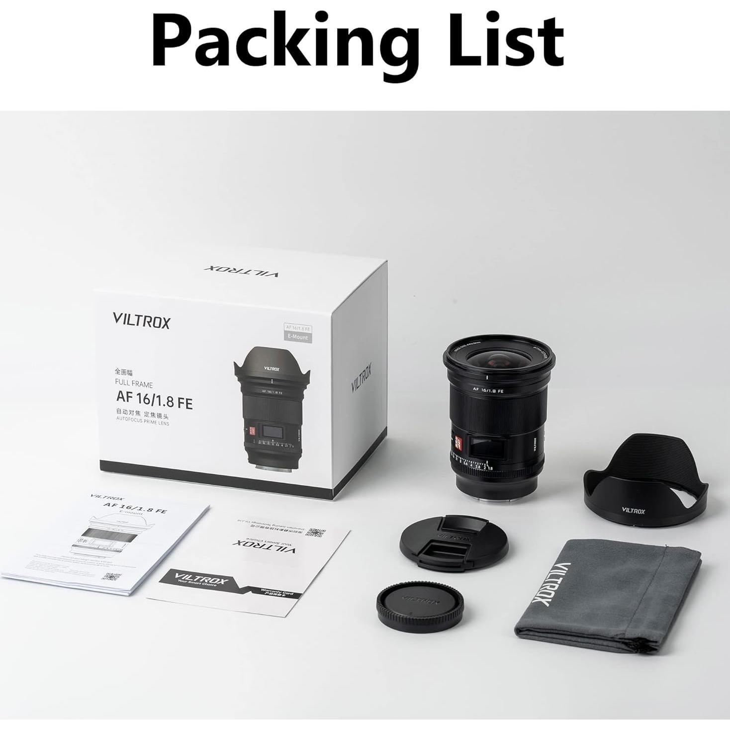 Lente Viltrox AF 16mm F1.8 para Cámaras Sony E-Mount