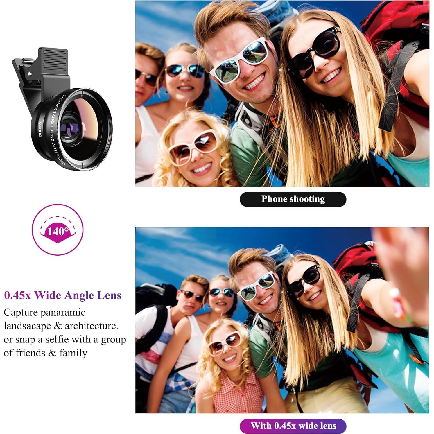 Lente de Cámara Apexel 0.45X Gran Angular + 12.5X Macro