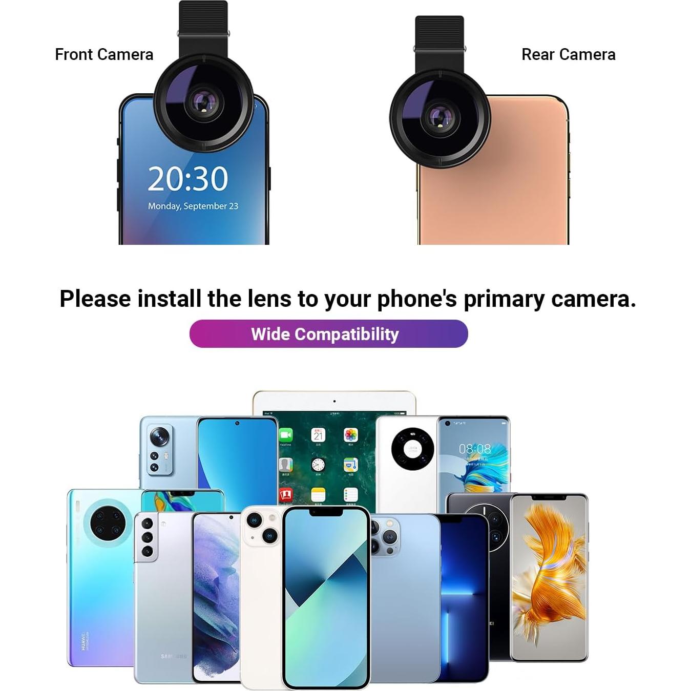 Lente de Cámara Apexel 0.45X Gran Angular + 12.5X Macro