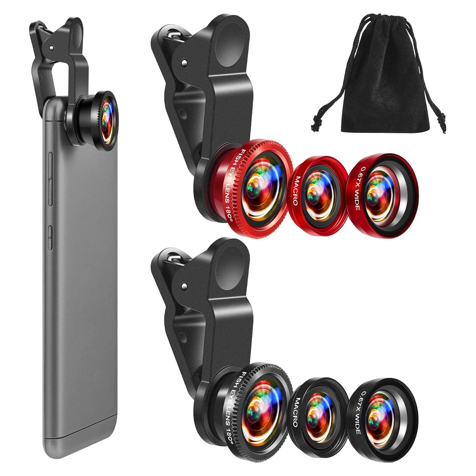 Kit de Lentes 3 en 1 Flutesan para Teléfono Móvil - Macro, Gran Angular y Ojo de Pez