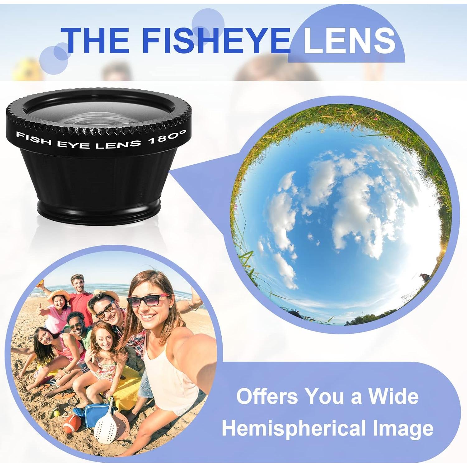 Kit de Lentes 3 en 1 Flutesan para Teléfono Móvil - Macro, Gran Angular y Ojo de Pez