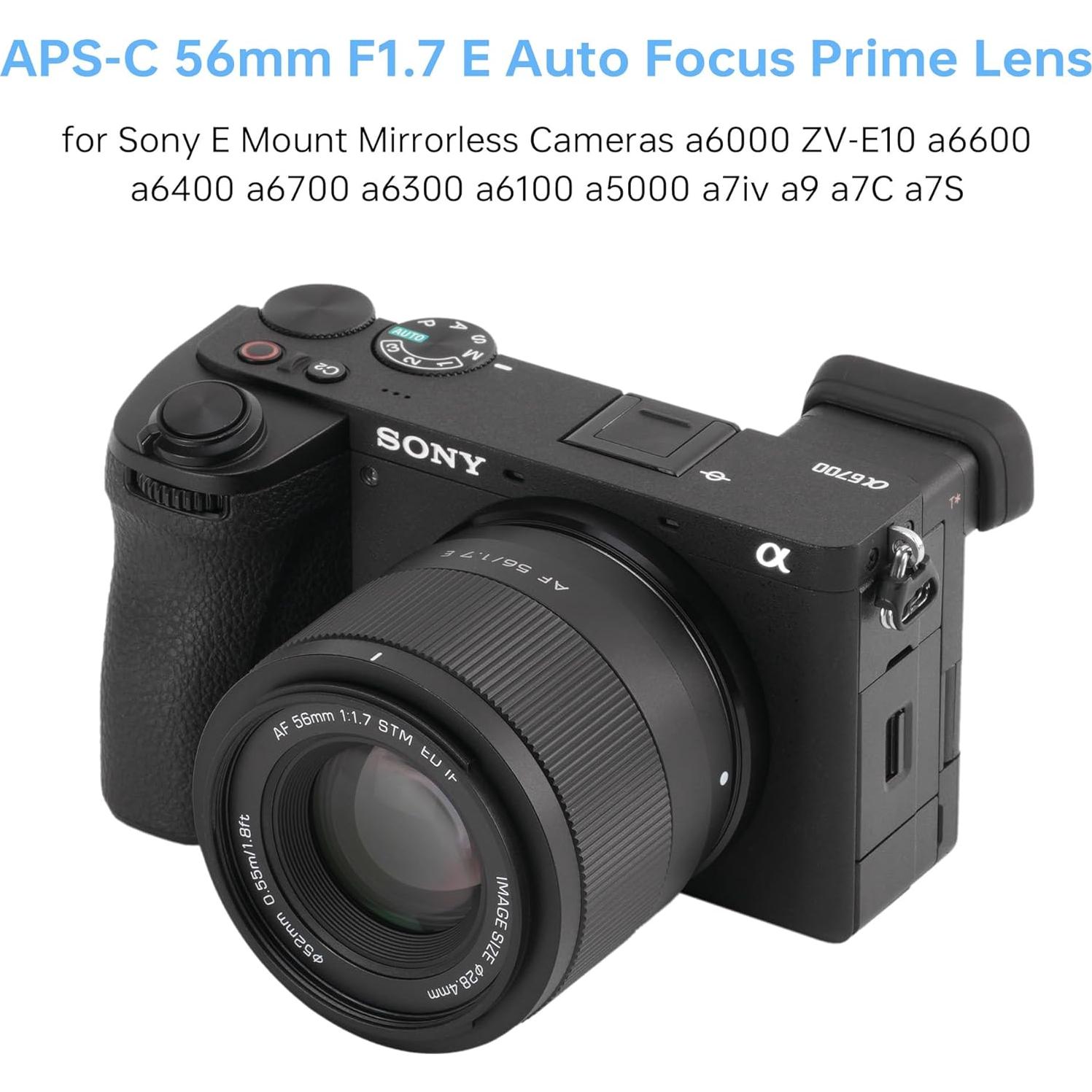 Lente VILTROX AF 56mm F1.7 E para Cámaras Sony Sin Espejo