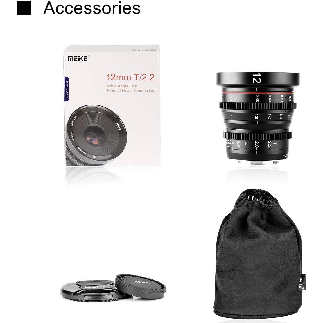 Lente de Cine Meike 12mm T2.2 M43 Gran Angular Manual