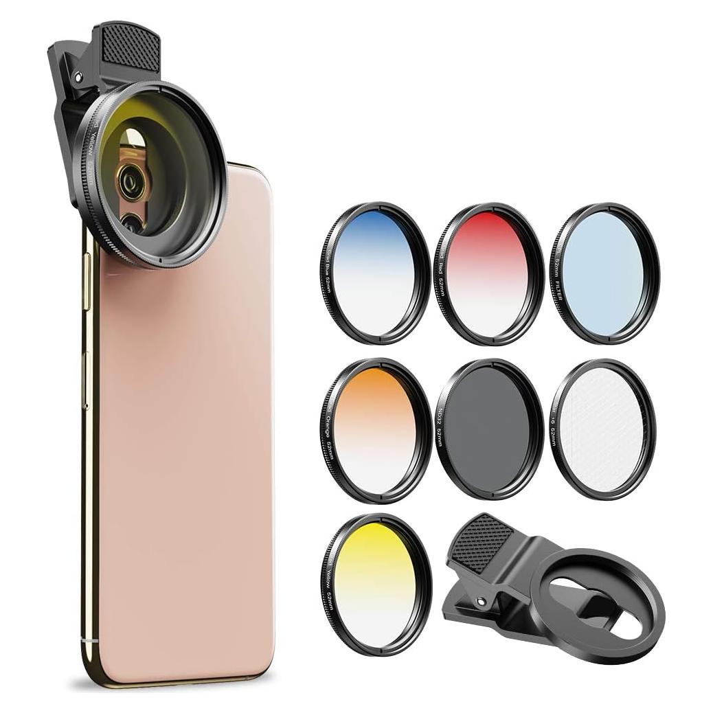Kit de Lentes de Filtro Apexel 52mm para Cámara Smartphone