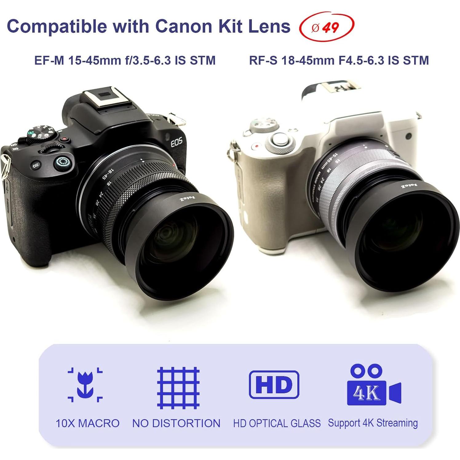 Lente Macro 10X FotoZ 49mm para Canon EOS M6 M50 R50 R100