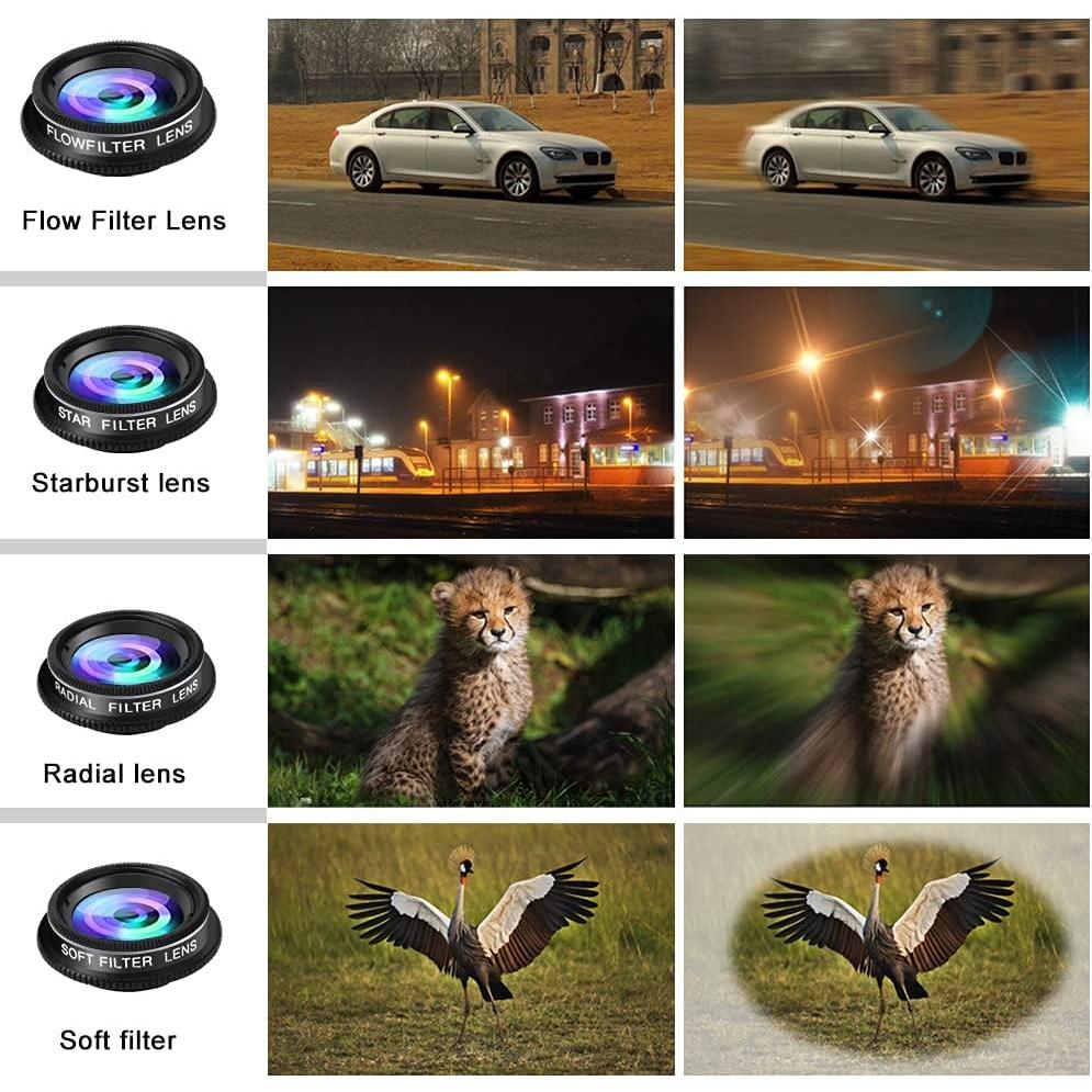 Kit de Lentes 11 en 1 para Celular SEVENKA - Macro, Gran Angular, Ojo de Pez