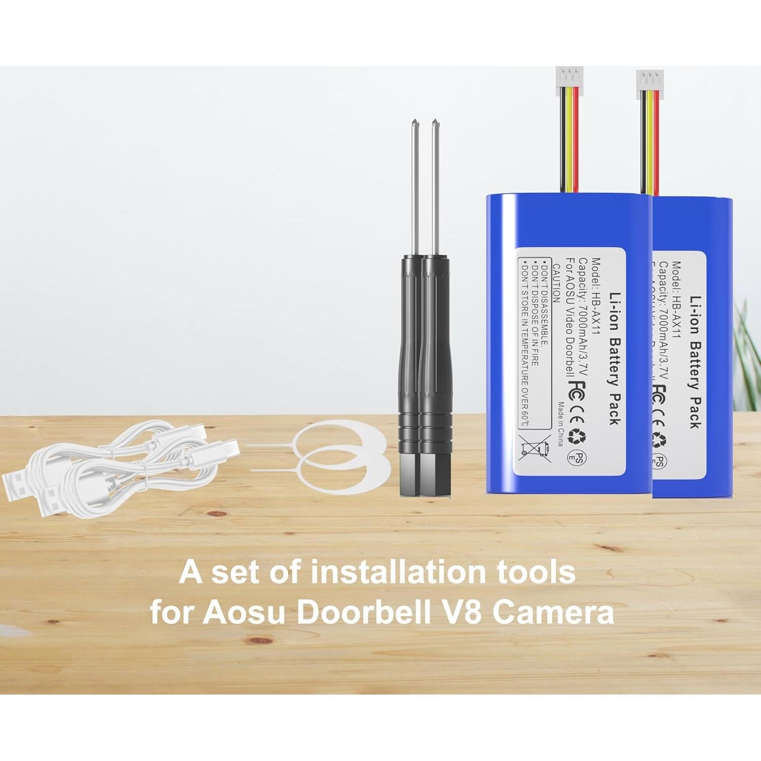 Batería recargable 7000mAh AOSU V8 - 2pack con USB-C