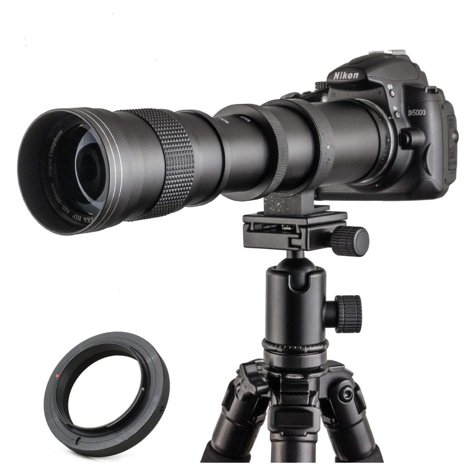 Lente Telefoto JINTU 420-800mm f/8.3 para Canon DSLR