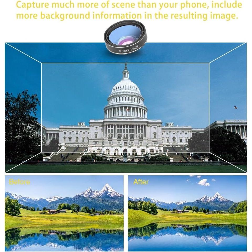 Kit de Lentes para Cámara de Teléfono Godefa 6 en 1 Telefoto 18X