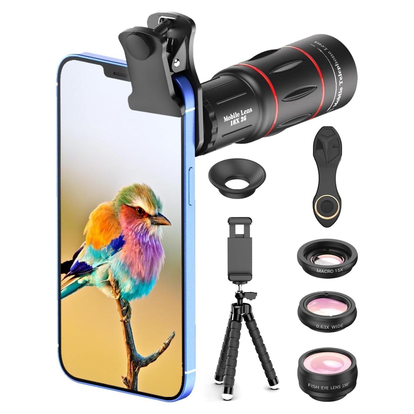 Kit de Lentes para Teléfonos APEXEL 4 en 1 con Trípode