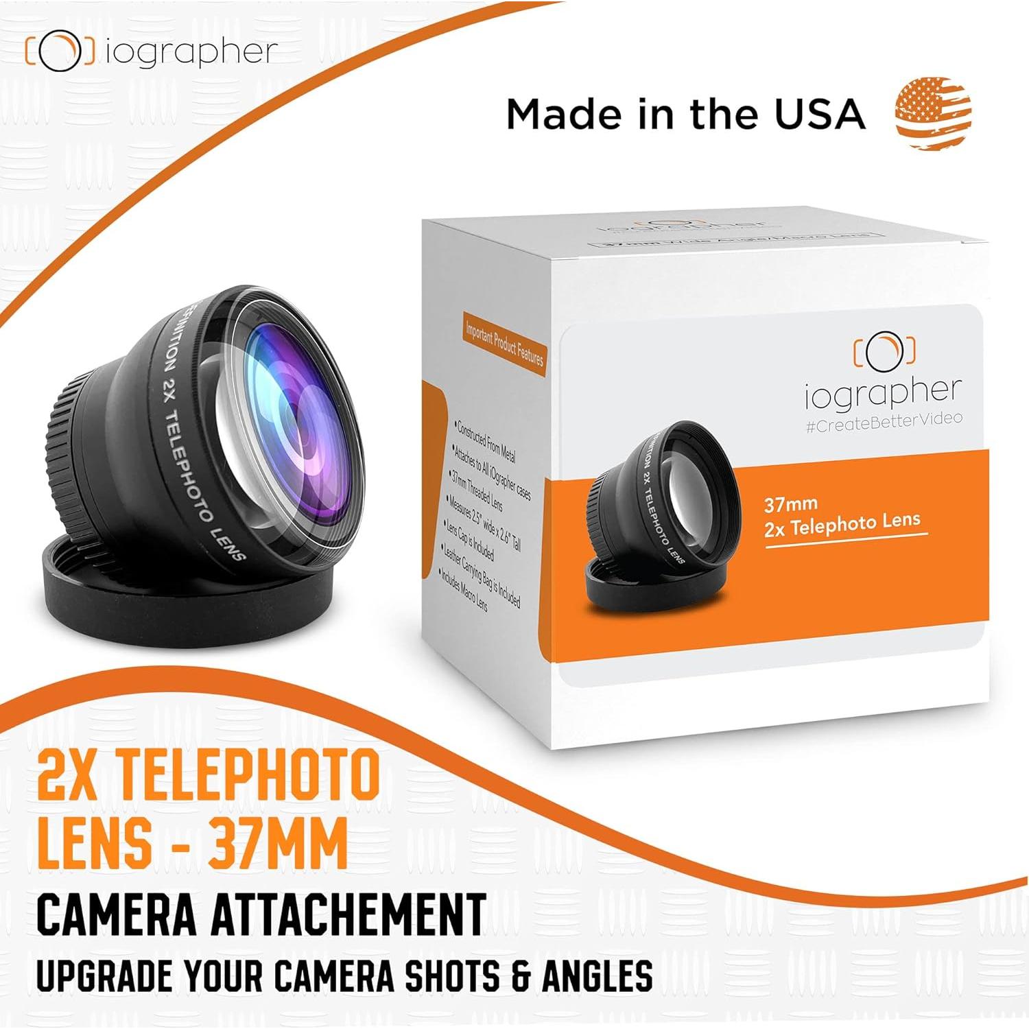 Lente Telefoto Zoom 2X iOgrapher 37mm para Smartphone