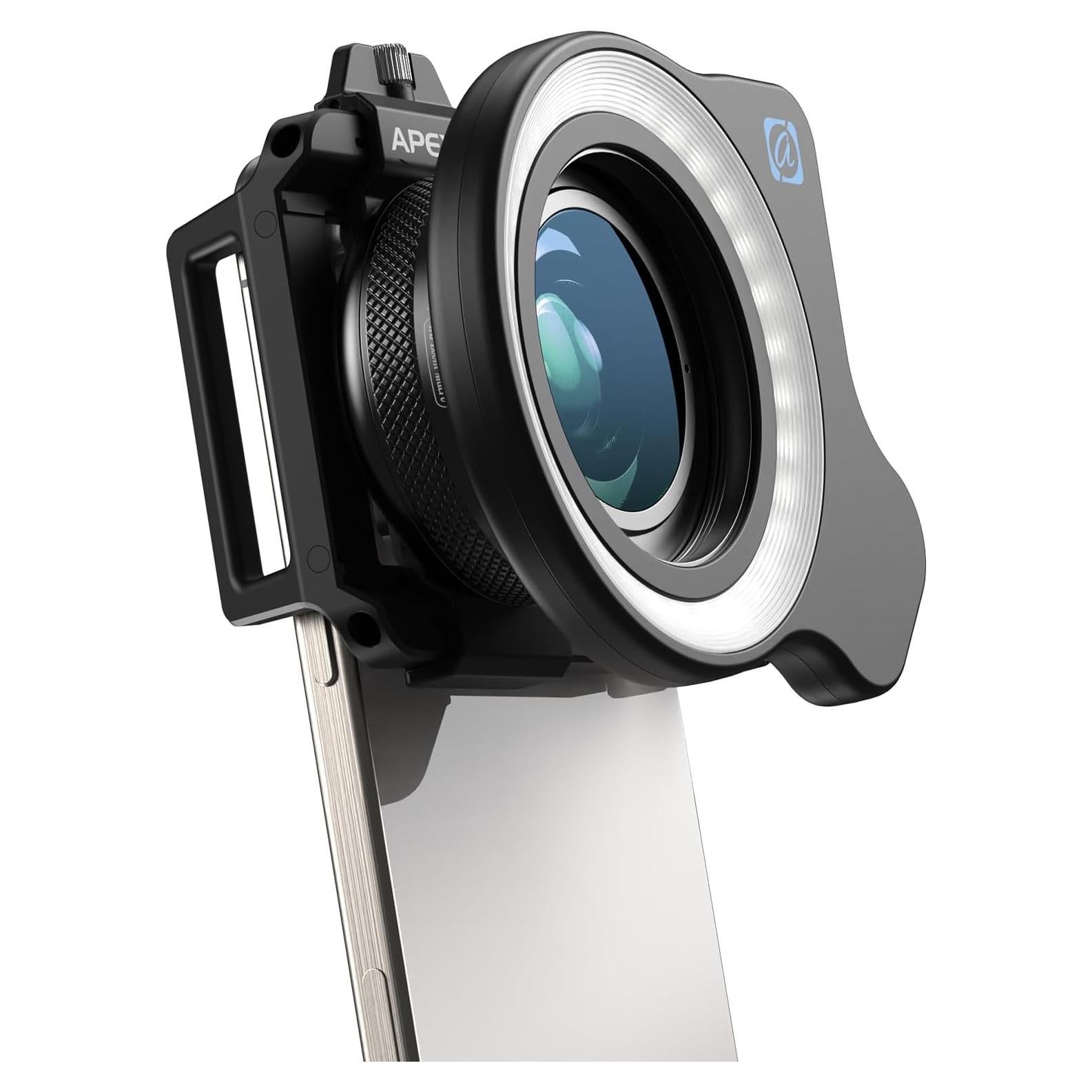 Lente Macro APEXEL 10-20X para iPhone y Android con Luz
