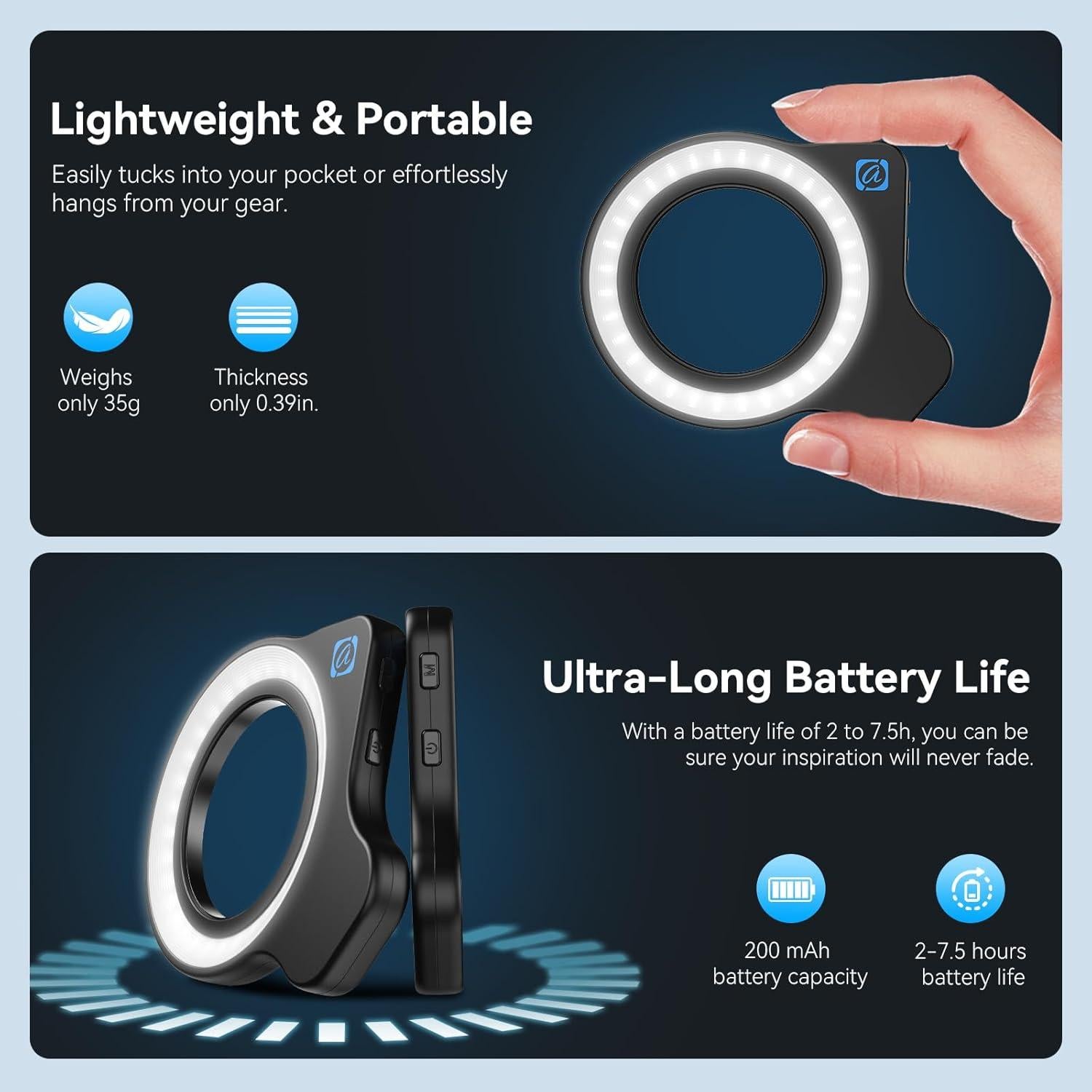 Lente Macro APEXEL 10-20X para iPhone y Android con Luz