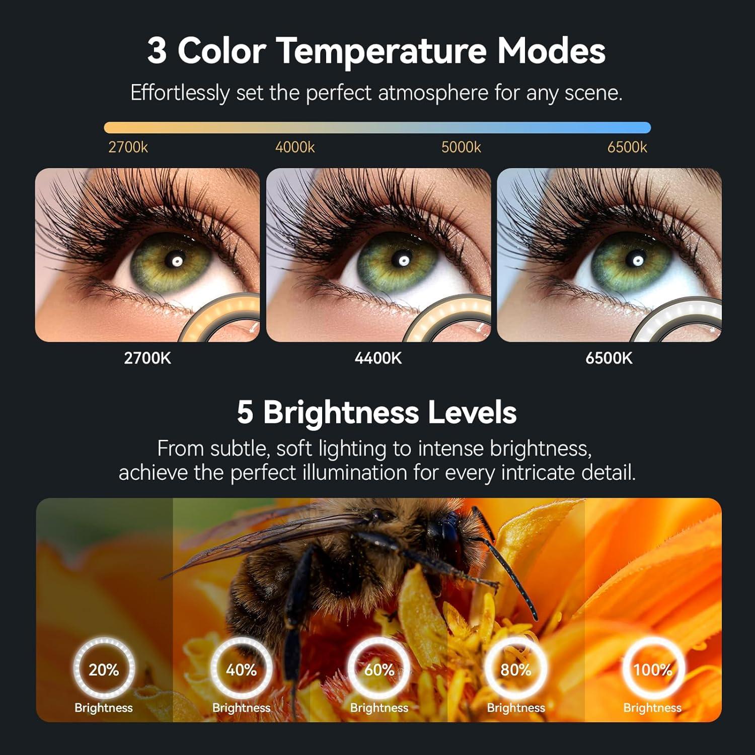 Lente Macro APEXEL 10-20X para iPhone y Android con Luz