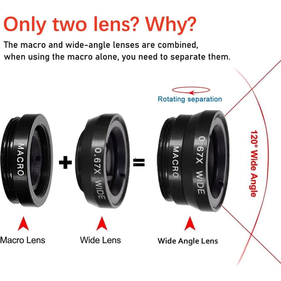 Kit de Lentes para Cámara de Teléfono Anjielo Smart 3 en 1