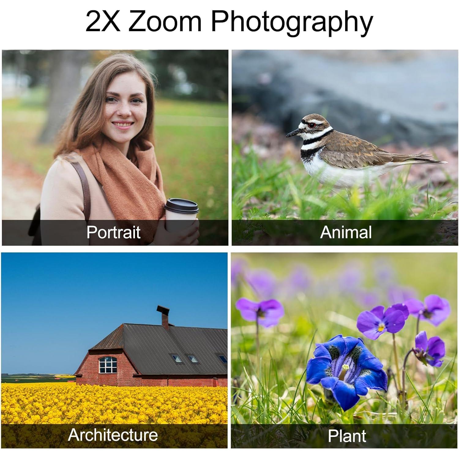 Lente Telefoto 60mm Veedzoens para Smartphone con Clip 17mm