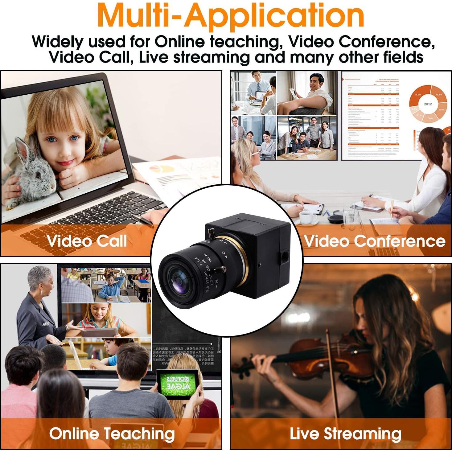 Webcam SVPRO HD 1080P con Lente Zoom 2.8-12mm UVC