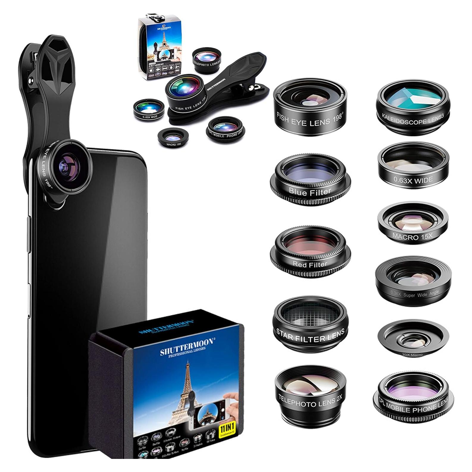 Kit de Lentes para Cámara Shuttermoon 11 en 1 para Smartphones