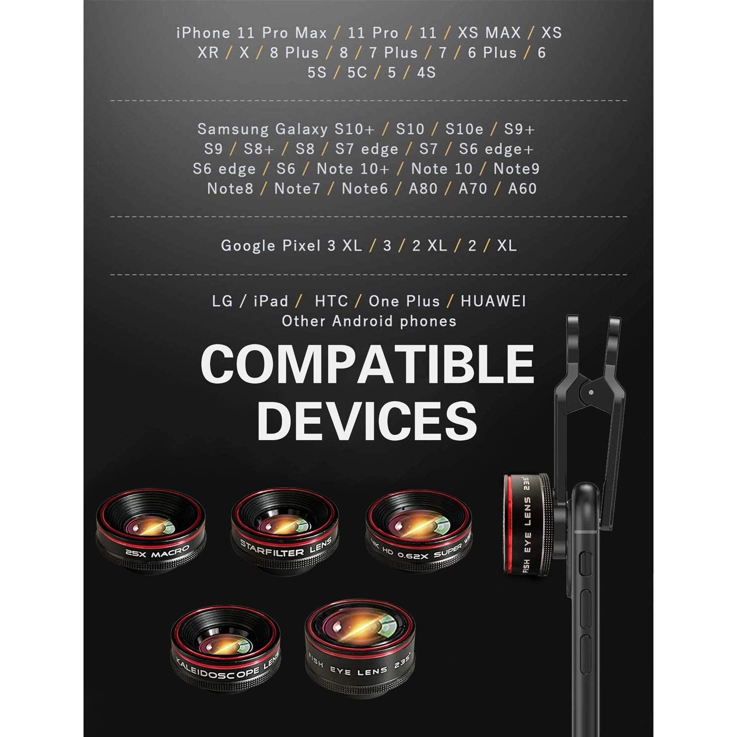 Kit de Lentes para Cámara de Teléfono Bostionye 10 en 1