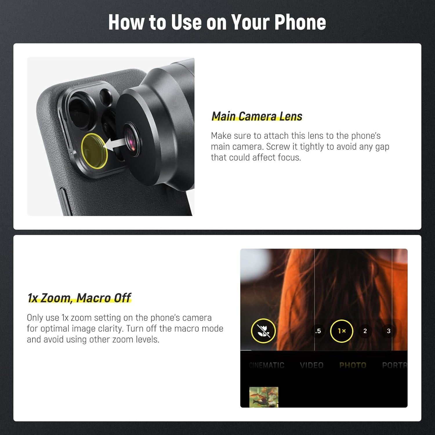 Lente Telefoto NEEWER 65mm para Teléfono con Rosca 17mm