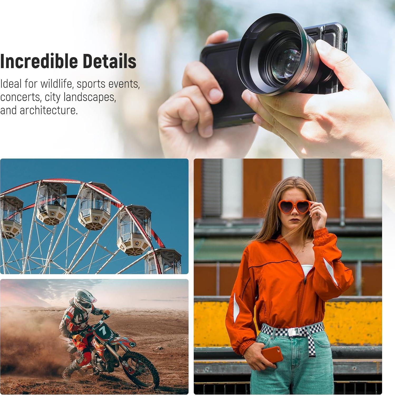 Lente Telefoto NEEWER 65mm para Teléfono con Rosca 17mm