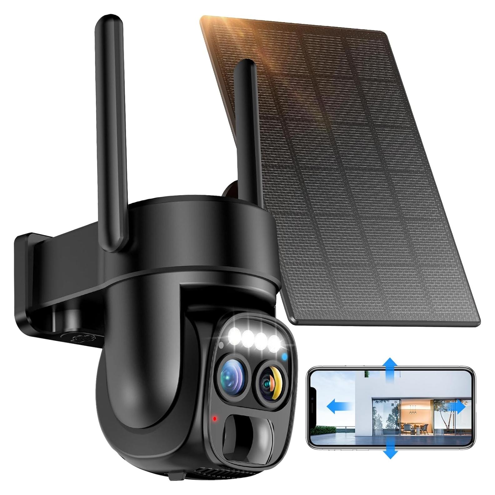 Cámara de Seguridad Inalámbrica Solar Hawkray 2K 360°