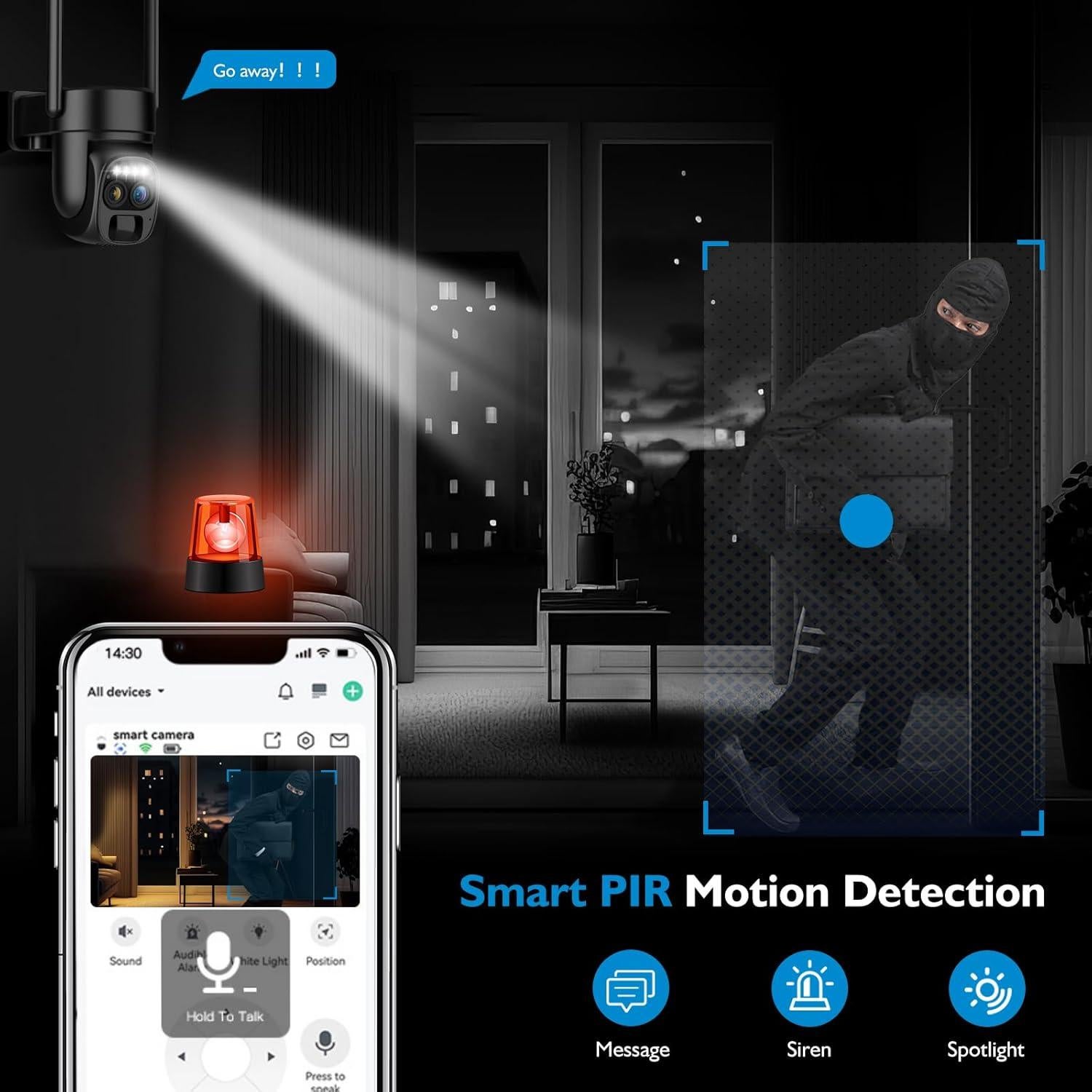 Cámara de Seguridad Inalámbrica Solar Hawkray 2K 360°