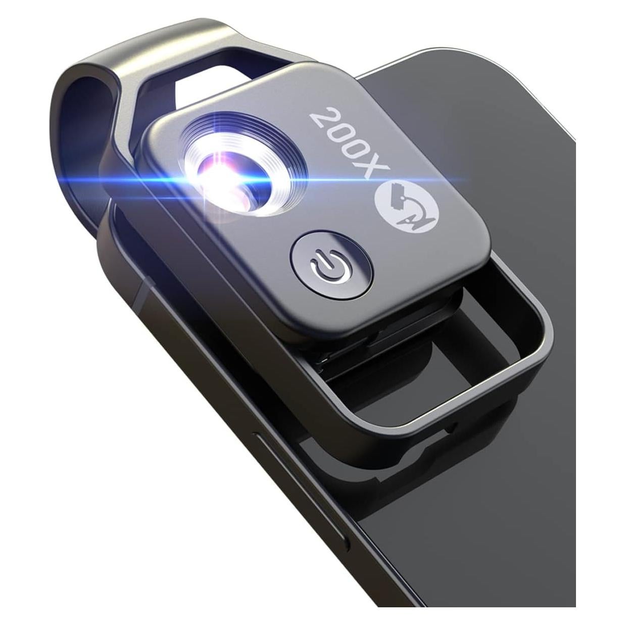 Microscopio de bolsillo MIAO LAB 200X con luz LED y lente CPL