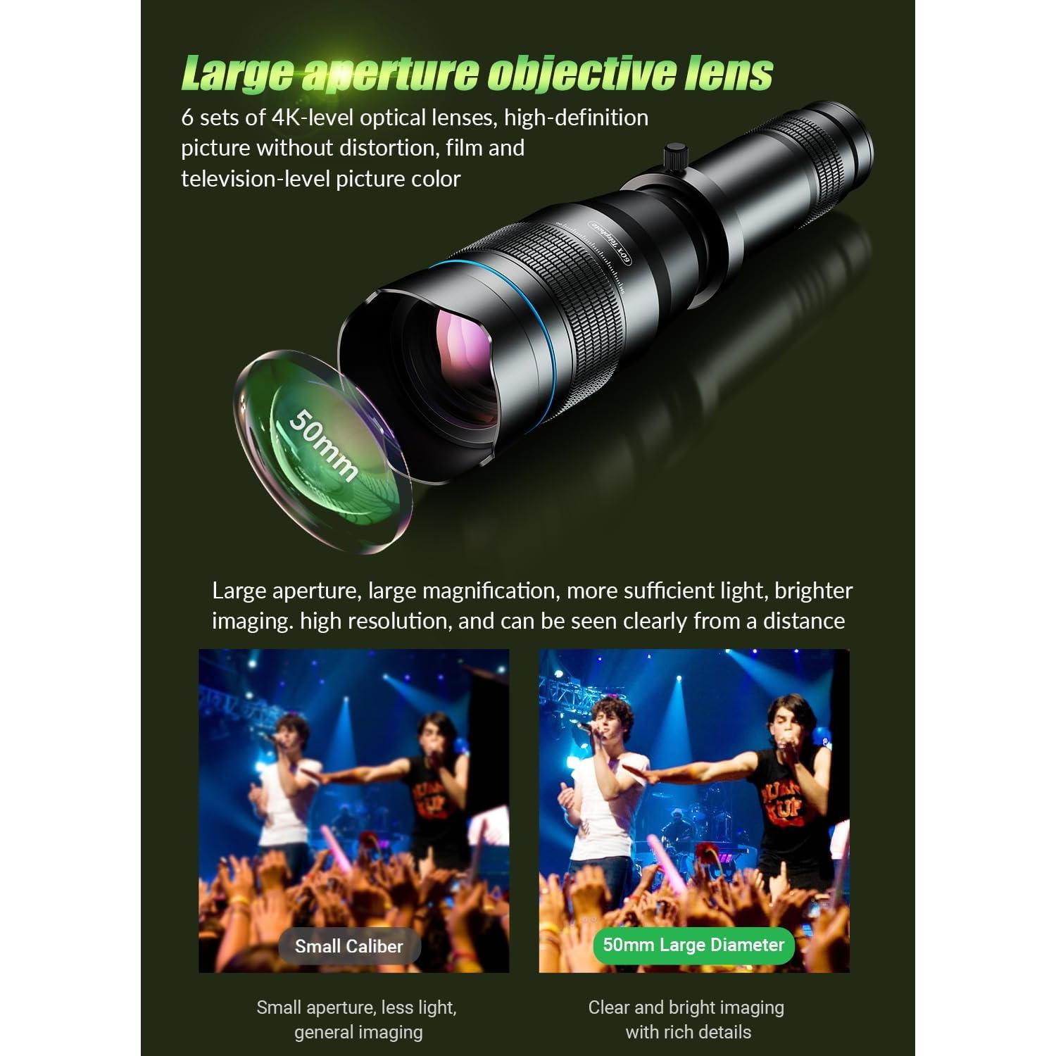 Lente Telefoto 60X MIAO LAB con Trípode 137 cm y Disparador Remoto