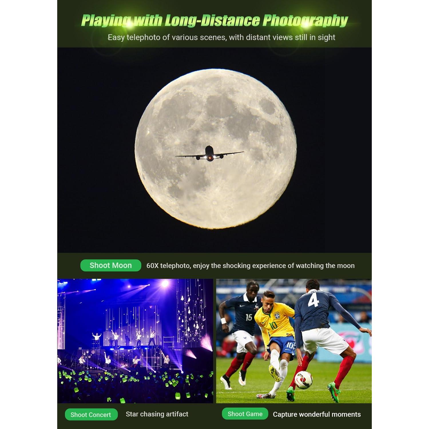 Lente Telefoto 60X MIAO LAB con Trípode 137 cm y Disparador Remoto