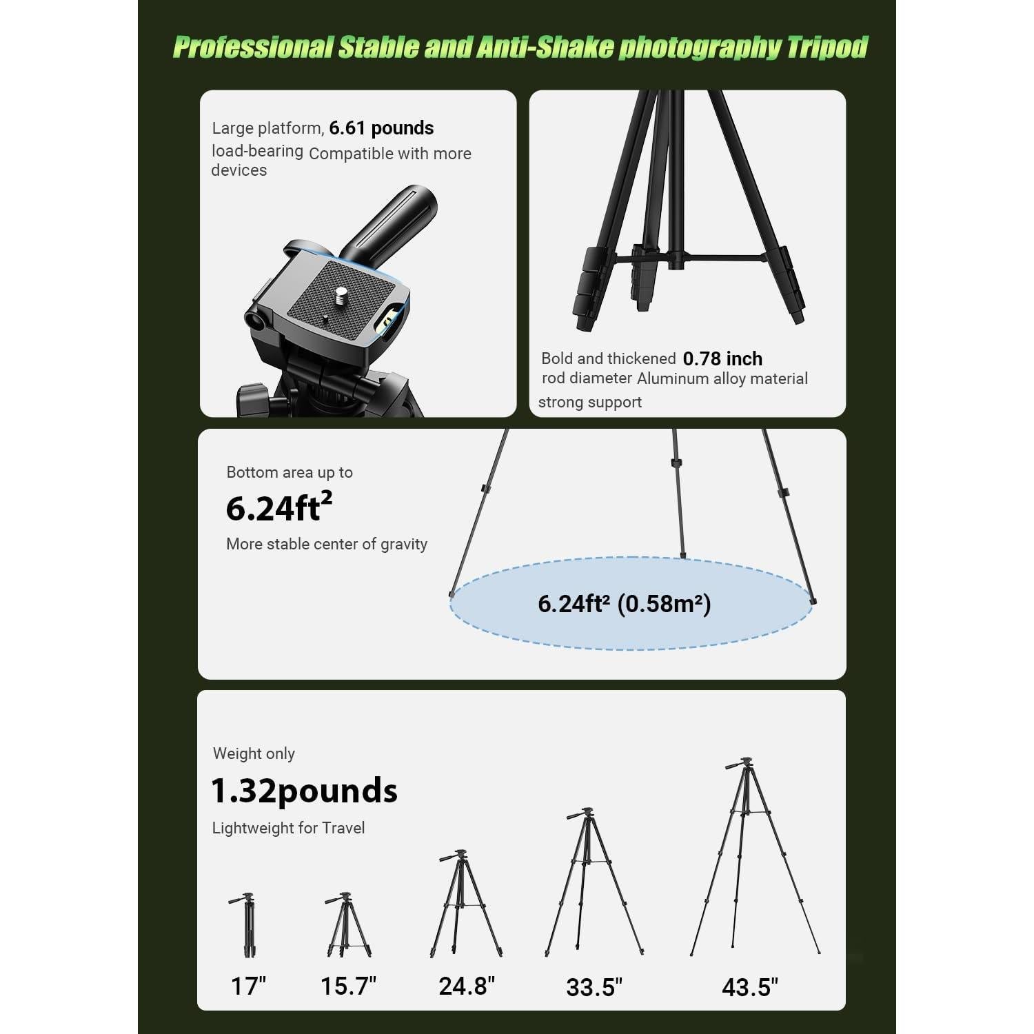 Lente Telefoto 60X MIAO LAB con Trípode 137 cm y Disparador Remoto