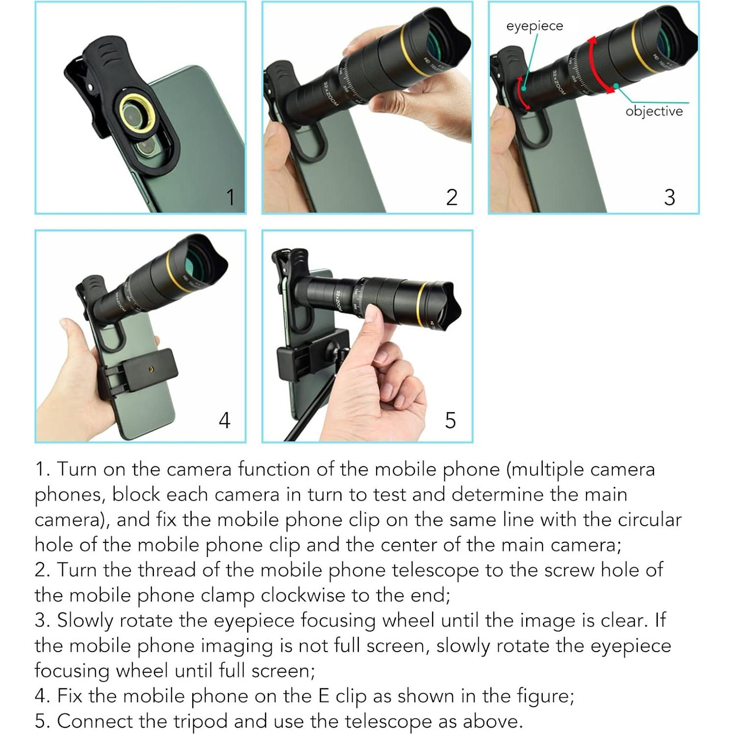 Lente de cámara para teléfono GOWENIC 32X HD con zoom y gran apertura