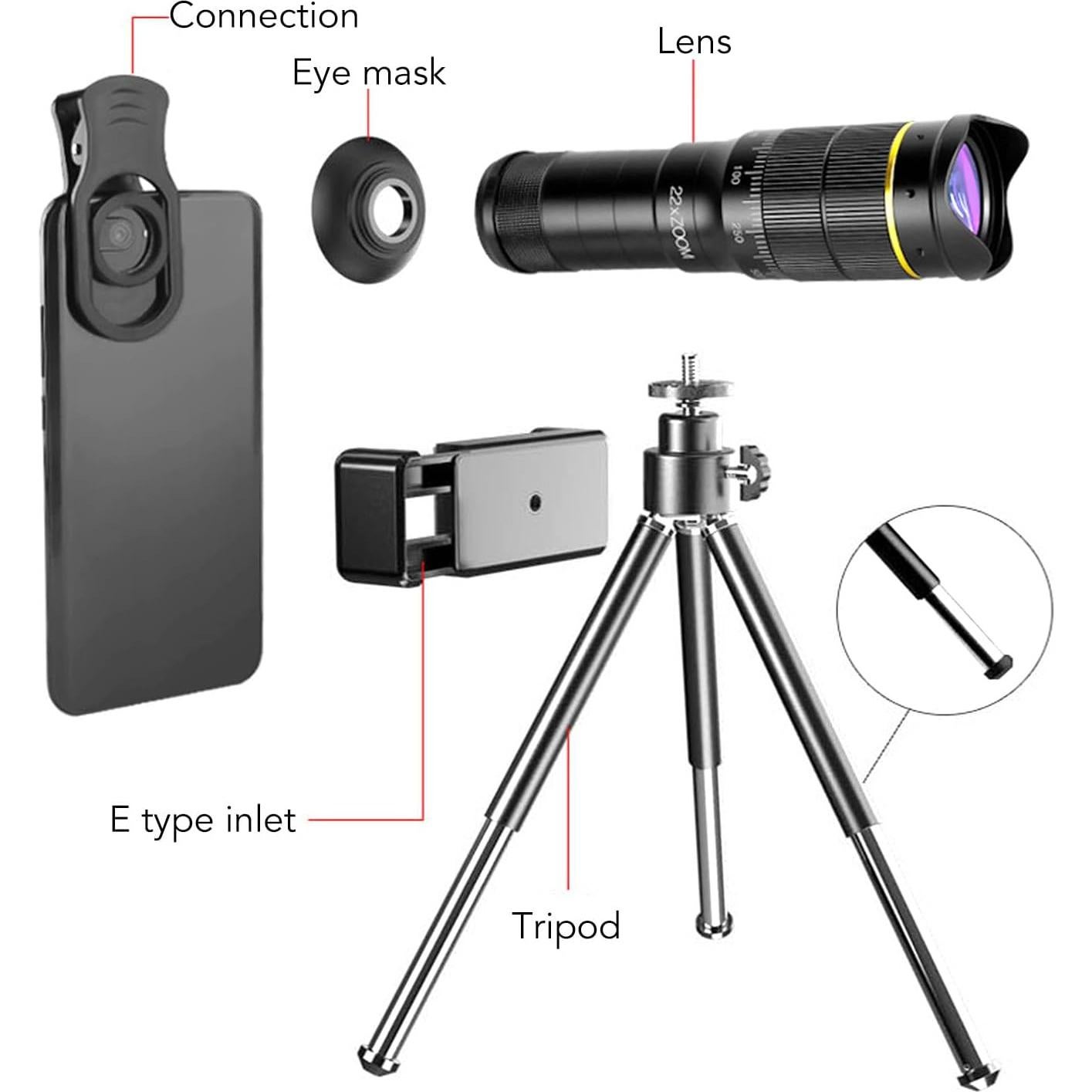 Lente de cámara para teléfono GOWENIC 32X HD con zoom y gran apertura