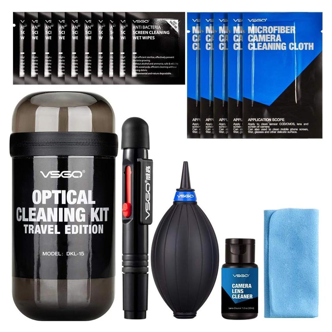 Kit de limpieza de lentes VSGO DKL-15D para cámaras DSLR
