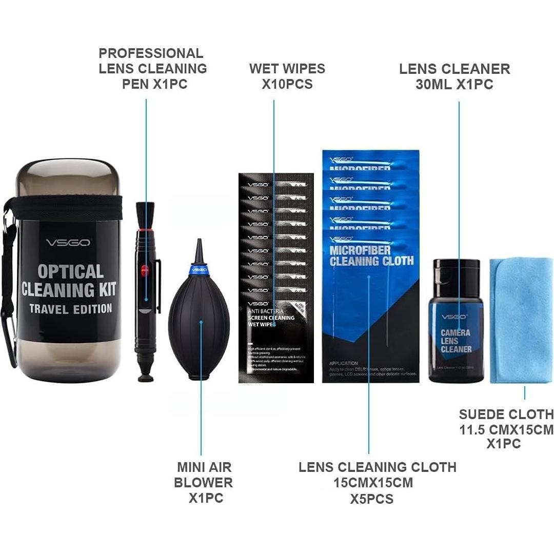 Kit de limpieza de lentes VSGO DKL-15D para cámaras DSLR