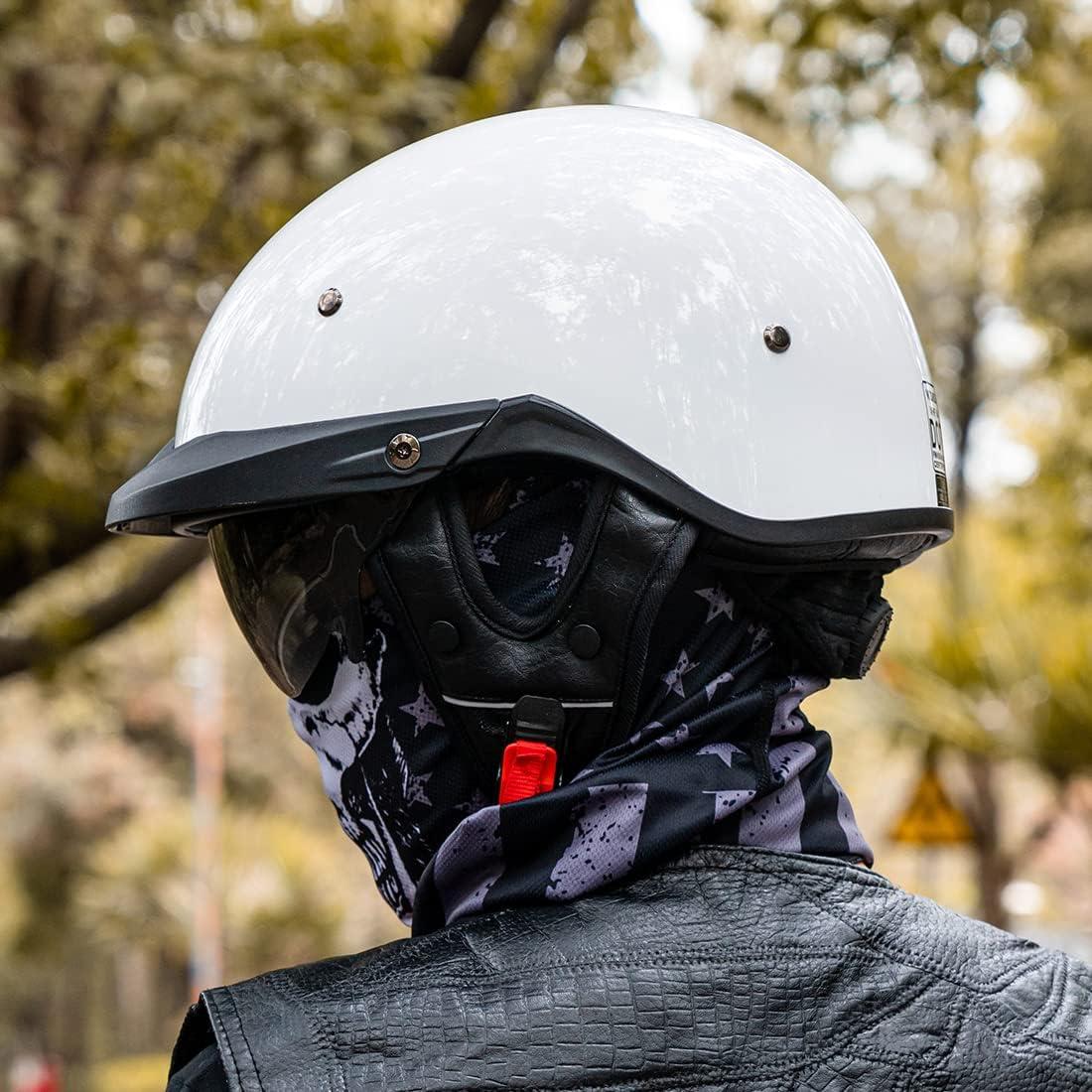 Casco de Media Cara VCOROS VHF04 Ajustable con Visera Solar