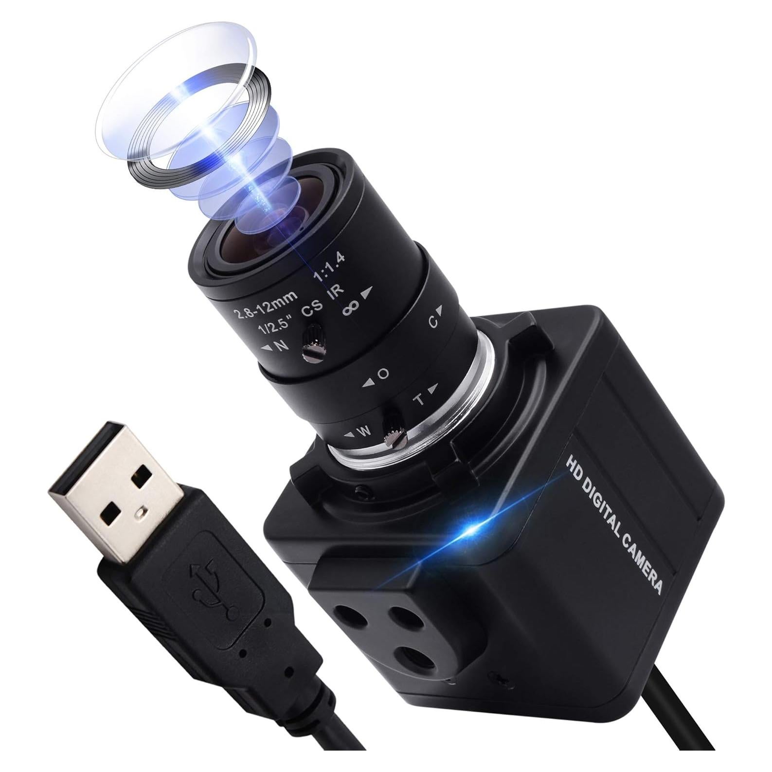Cámara USB 4K Ultra HD ALPCAM con Lente Zoom 2.8-12mm
