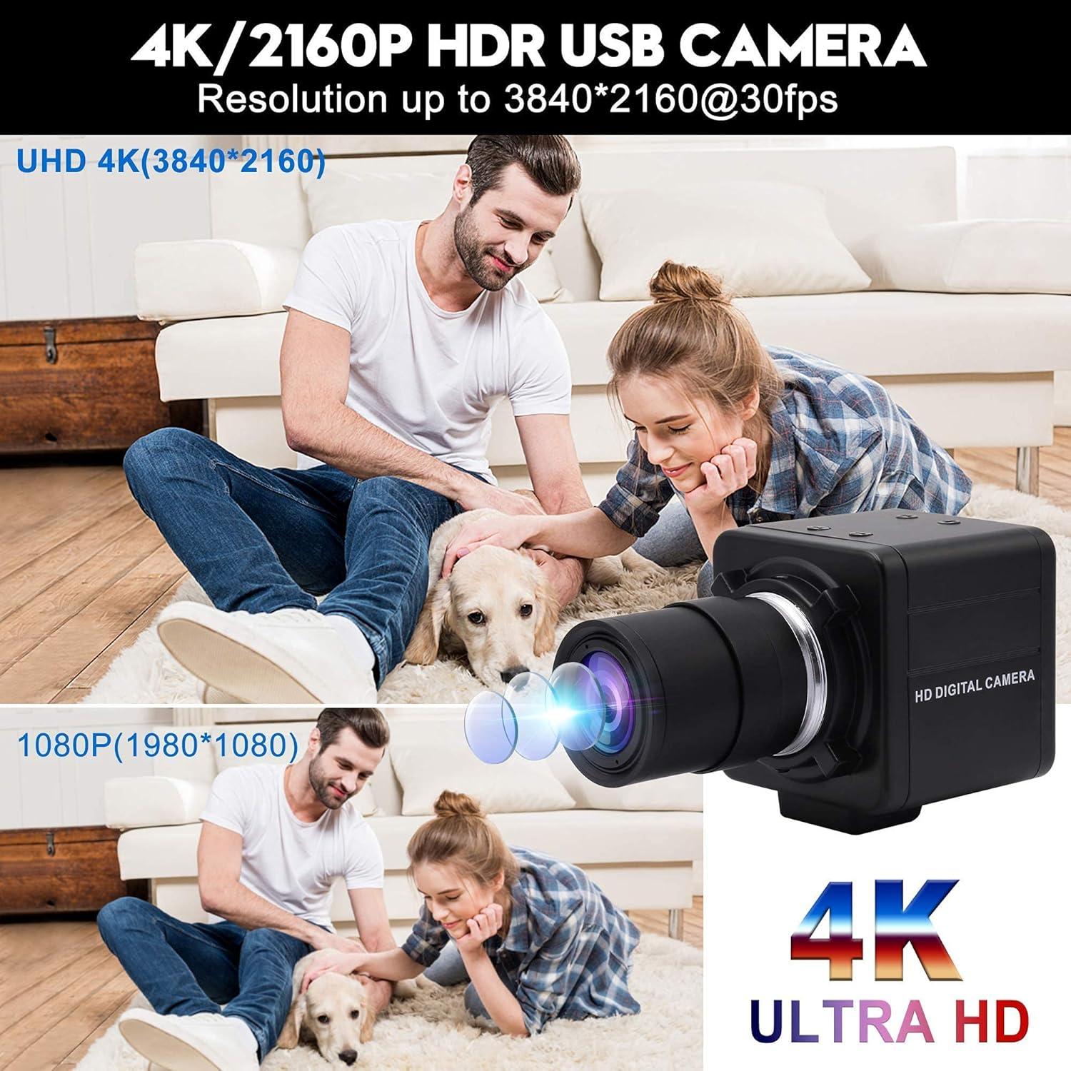 Cámara USB 4K Ultra HD ALPCAM con Lente Zoom 2.8-12mm