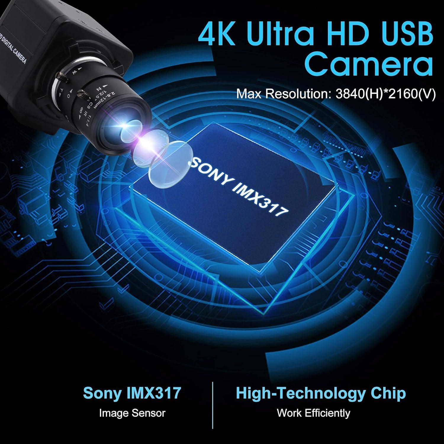 Cámara USB 4K Ultra HD ALPCAM con Lente Zoom 2.8-12mm