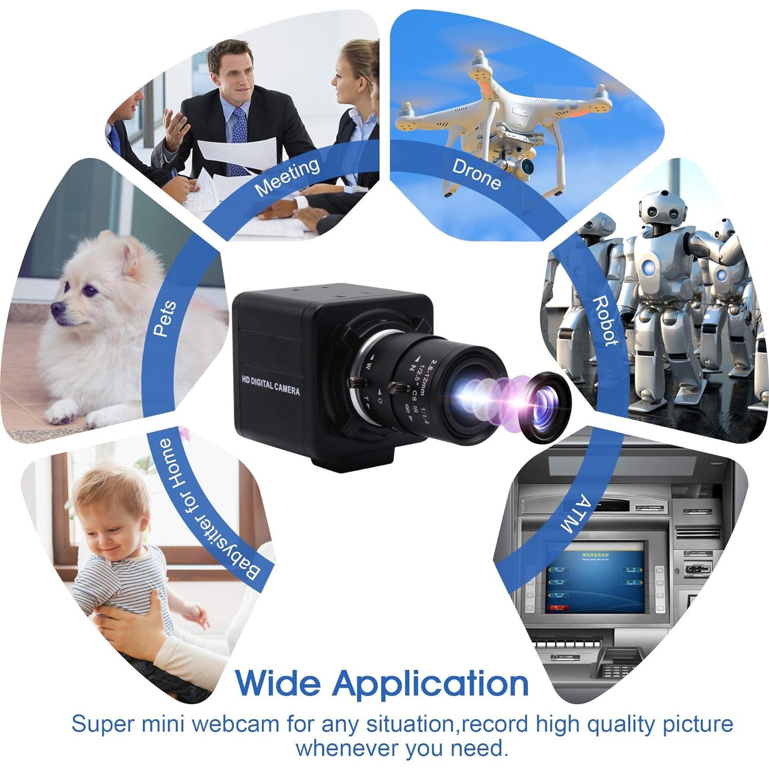 Cámara USB 4K Ultra HD ALPCAM con Lente Zoom 2.8-12mm