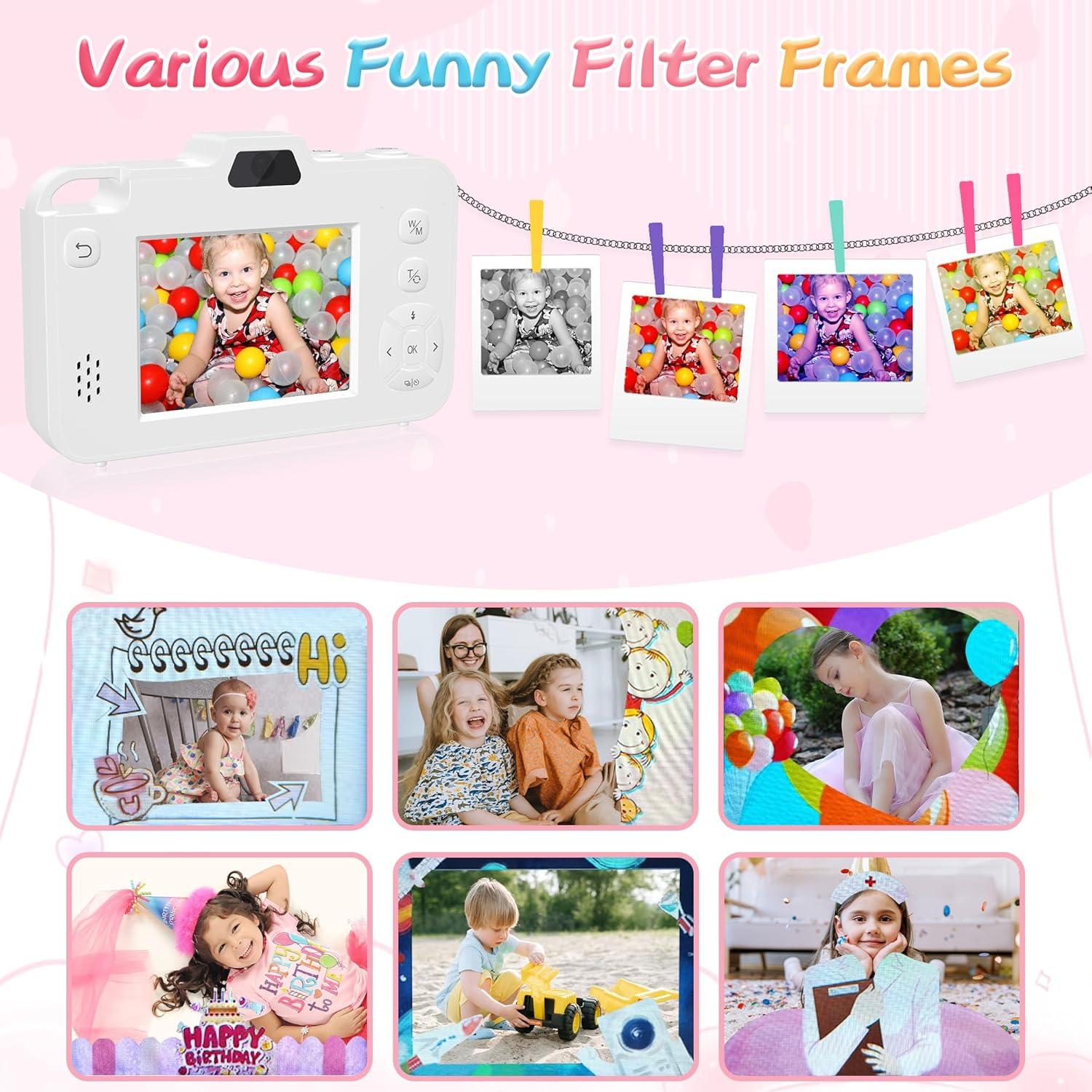 Cámara Digital para Niños Findsmile G1 48MP Rosa 1080P