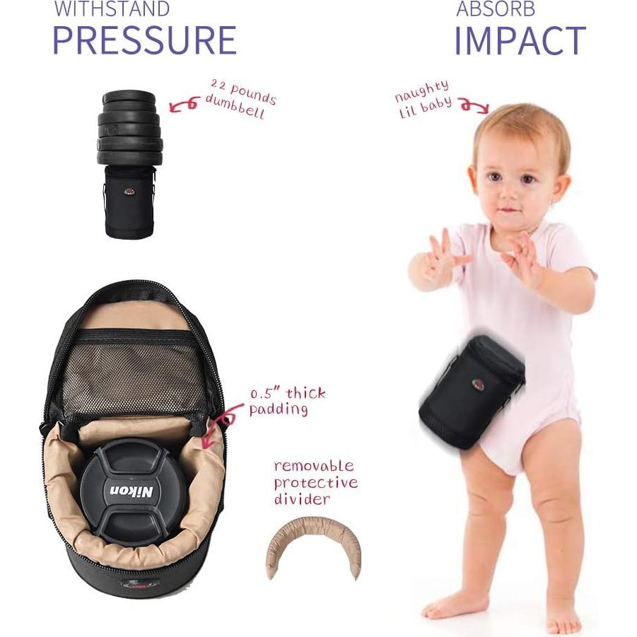 Funda para Lentes de Cámara HE JIU BL-0004 Impermeable 15x8.5cm