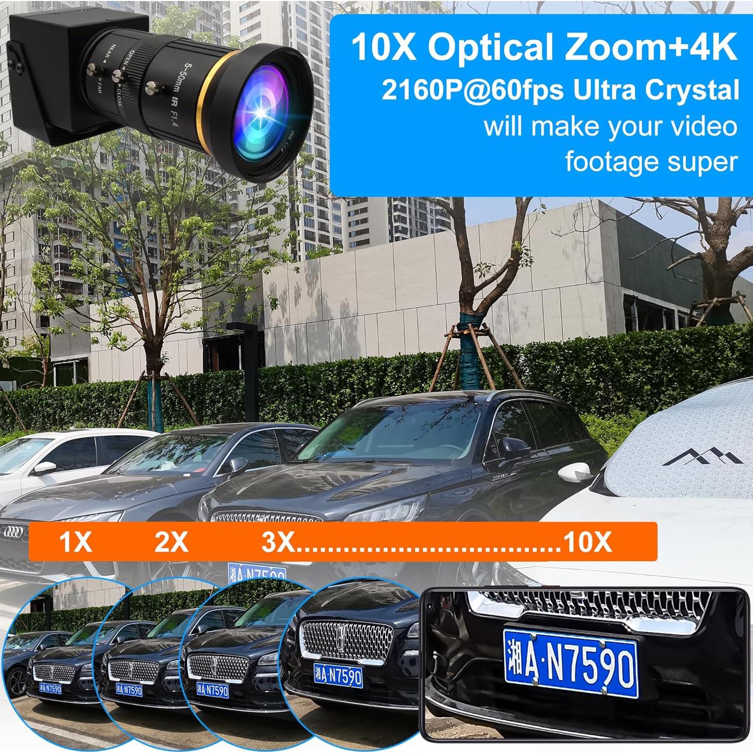 Cámara USB 4K ELP con Zoom Manual 10X 5-50mm HDMI