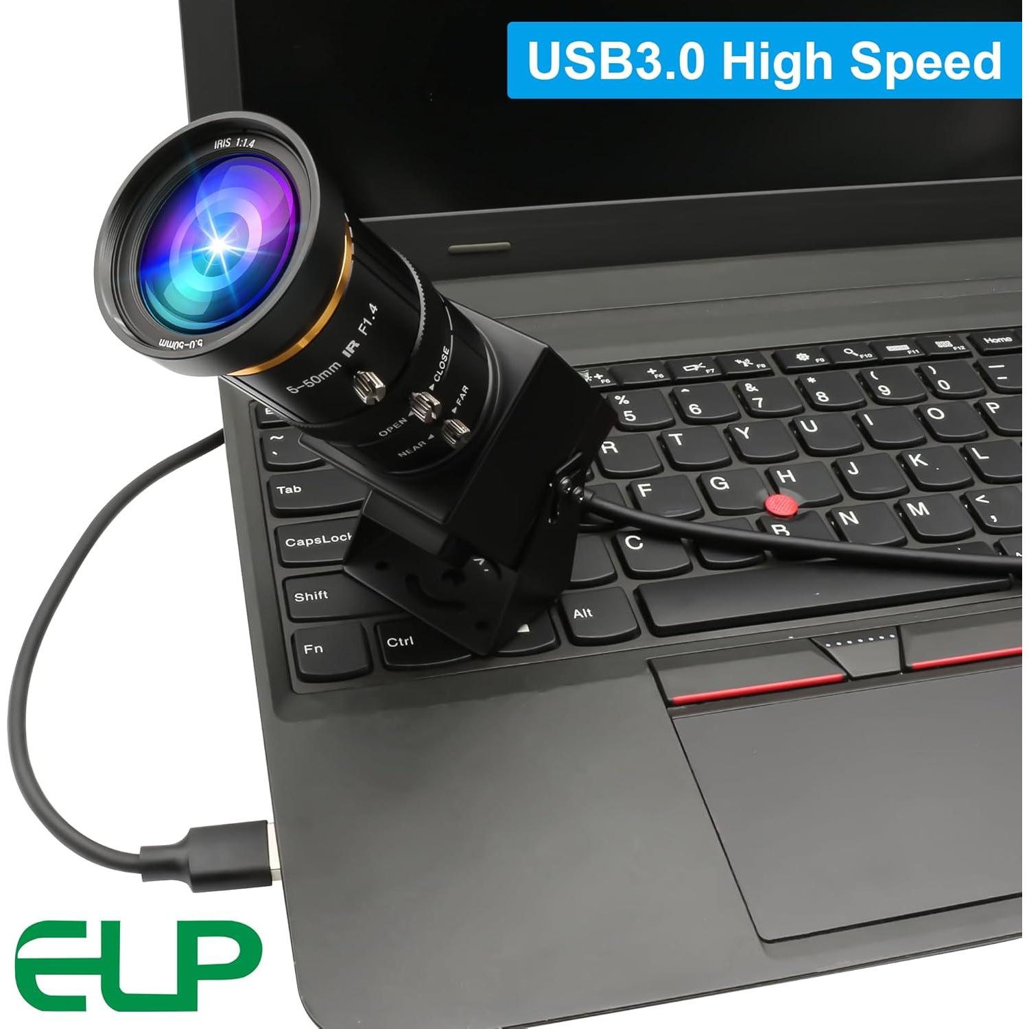 Cámara USB 4K ELP con Zoom Manual 10X 5-50mm HDMI