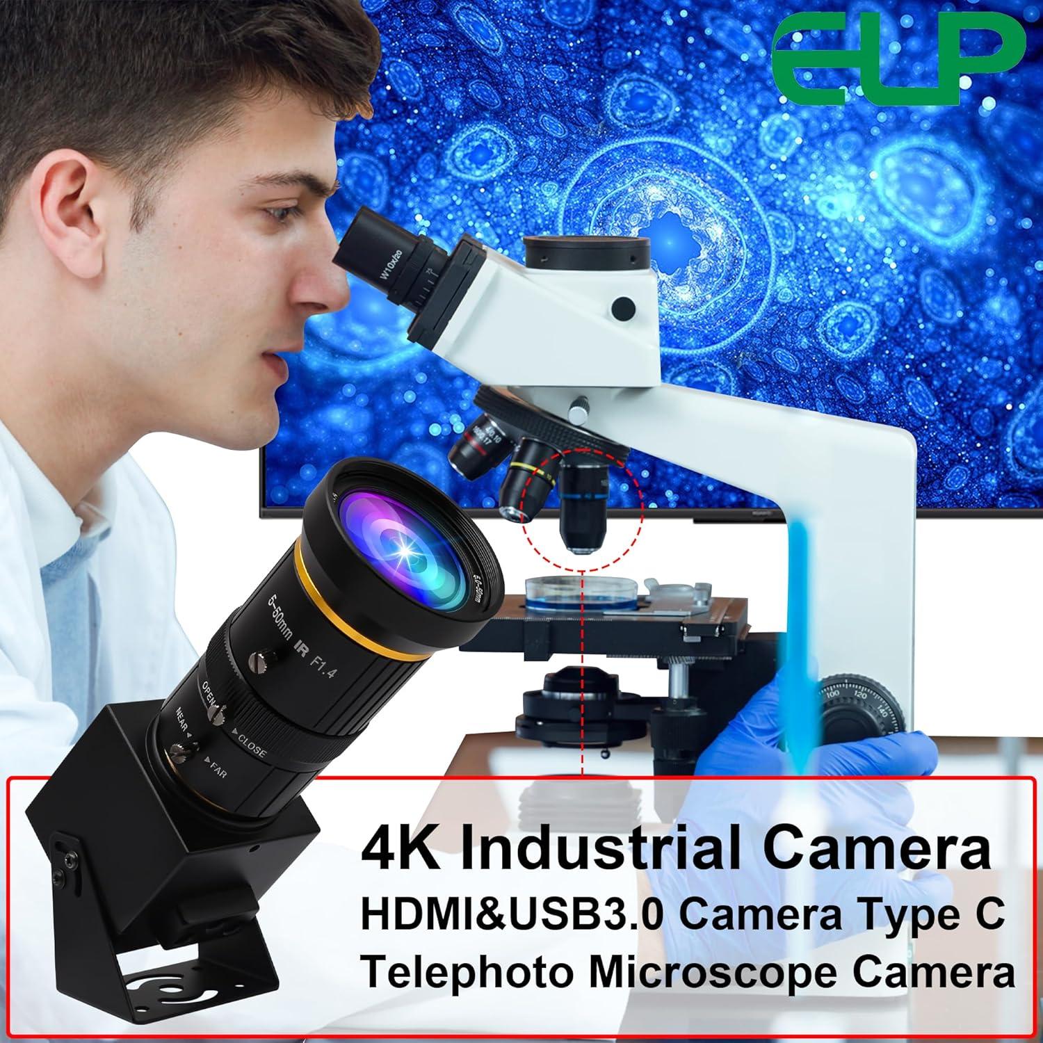 Cámara USB 4K ELP con Zoom Manual 10X 5-50mm HDMI