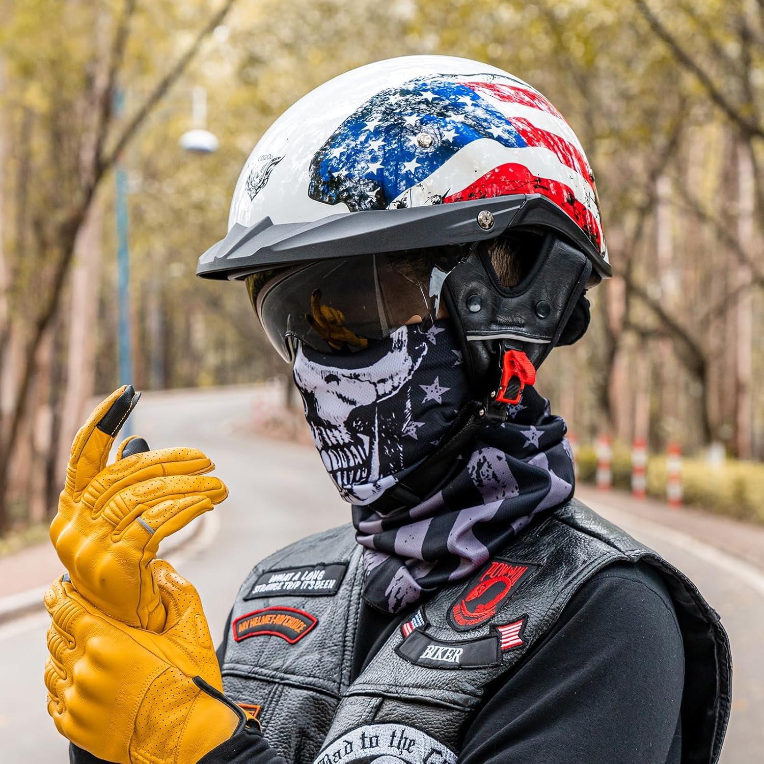 Casco de Media Cara VCOROS VHF04 con Visera Solar XL