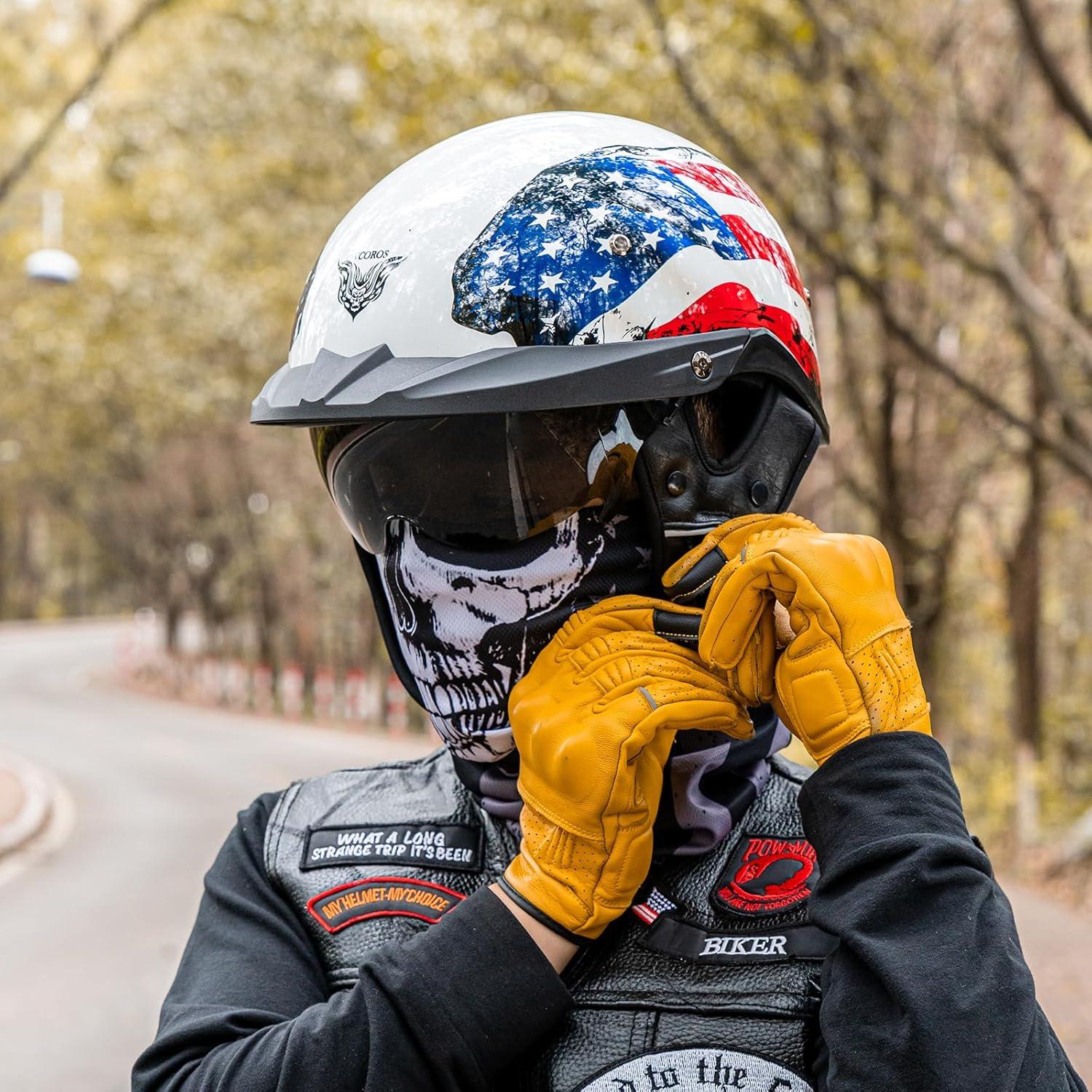 Casco de Media Cara VCOROS VHF04 con Visera Solar XL