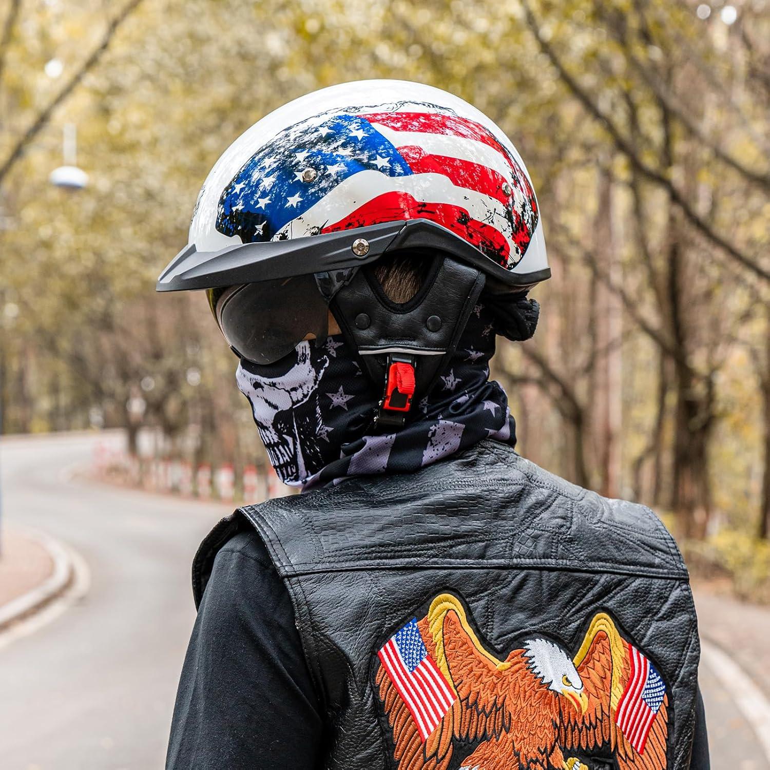 Casco de Media Cara VCOROS VHF04 con Visera Solar XL